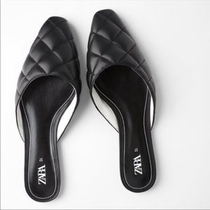 ZARA NWOT quilted Mules size 38